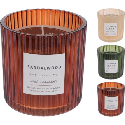 VASO VETRO CON CANDELA 9CM 3 A